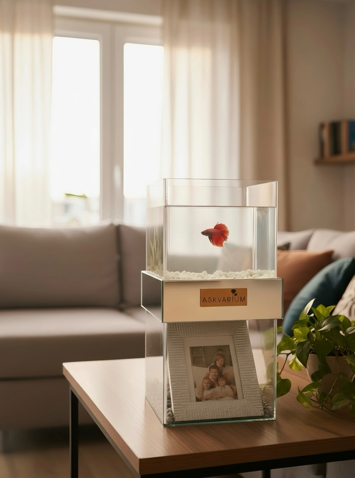 Çift Katlı Fotoğraf Çerçeveli Askvarium