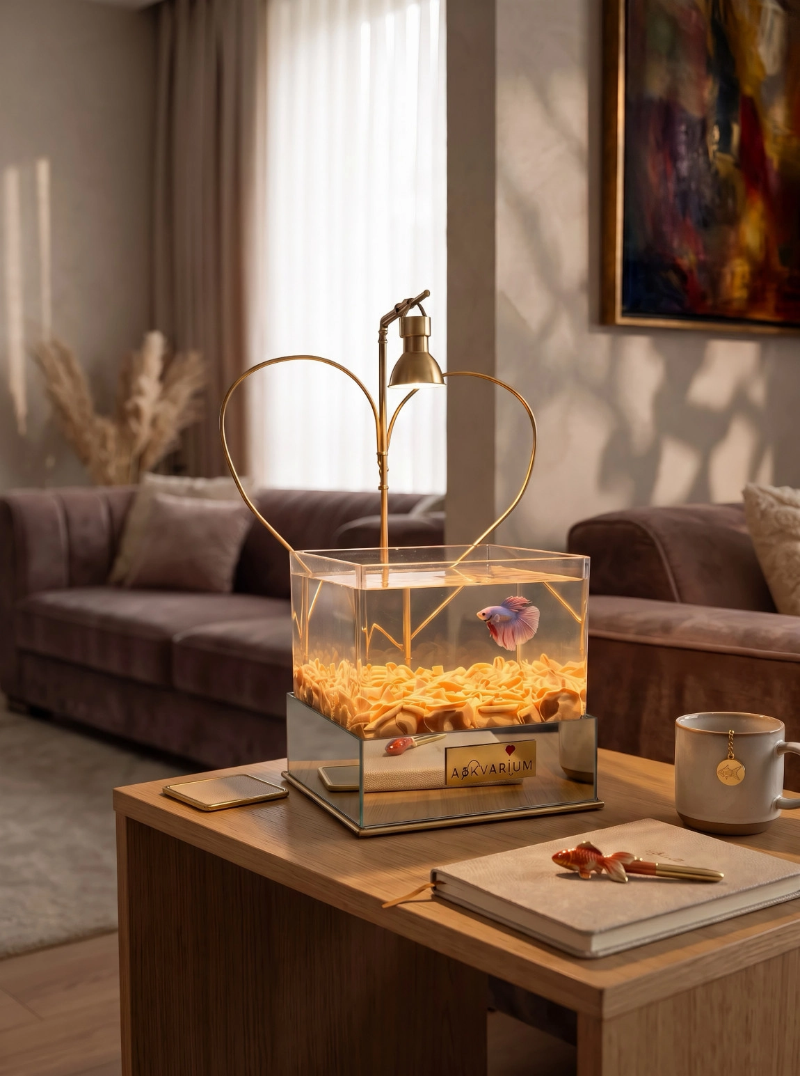 Goldium Y Led Ampüllü Askvarium
