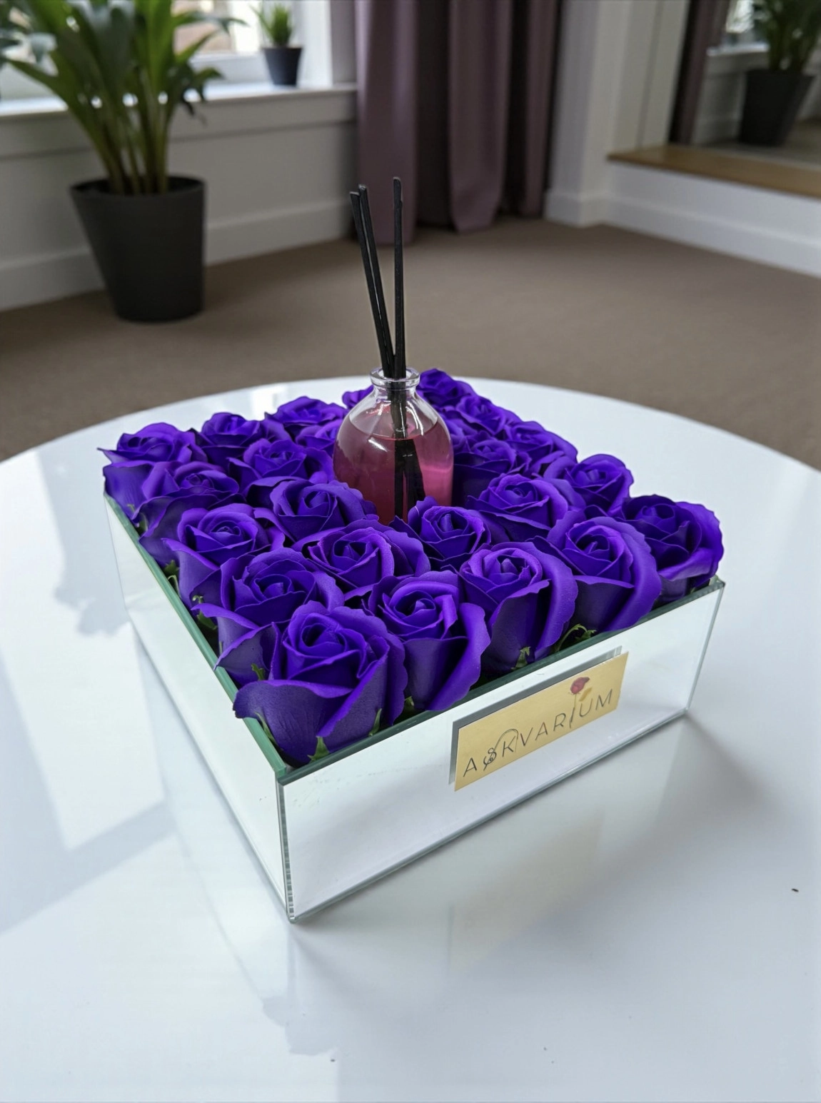 Oda Kokulu 24 Parlak Mor Güllü Aranjman