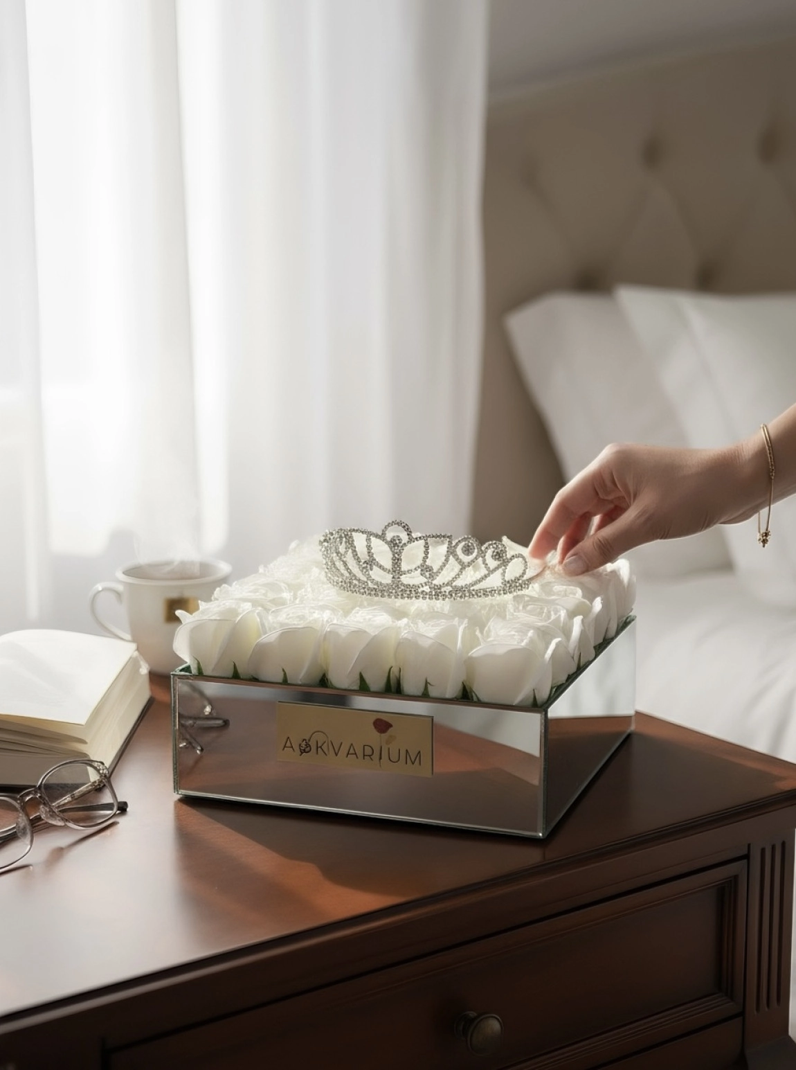 Prenses Beyaz 25 Kokulu Güllü Aranjman