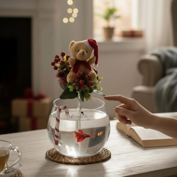 2026 Noel Peluşlu Fanus Aranjman