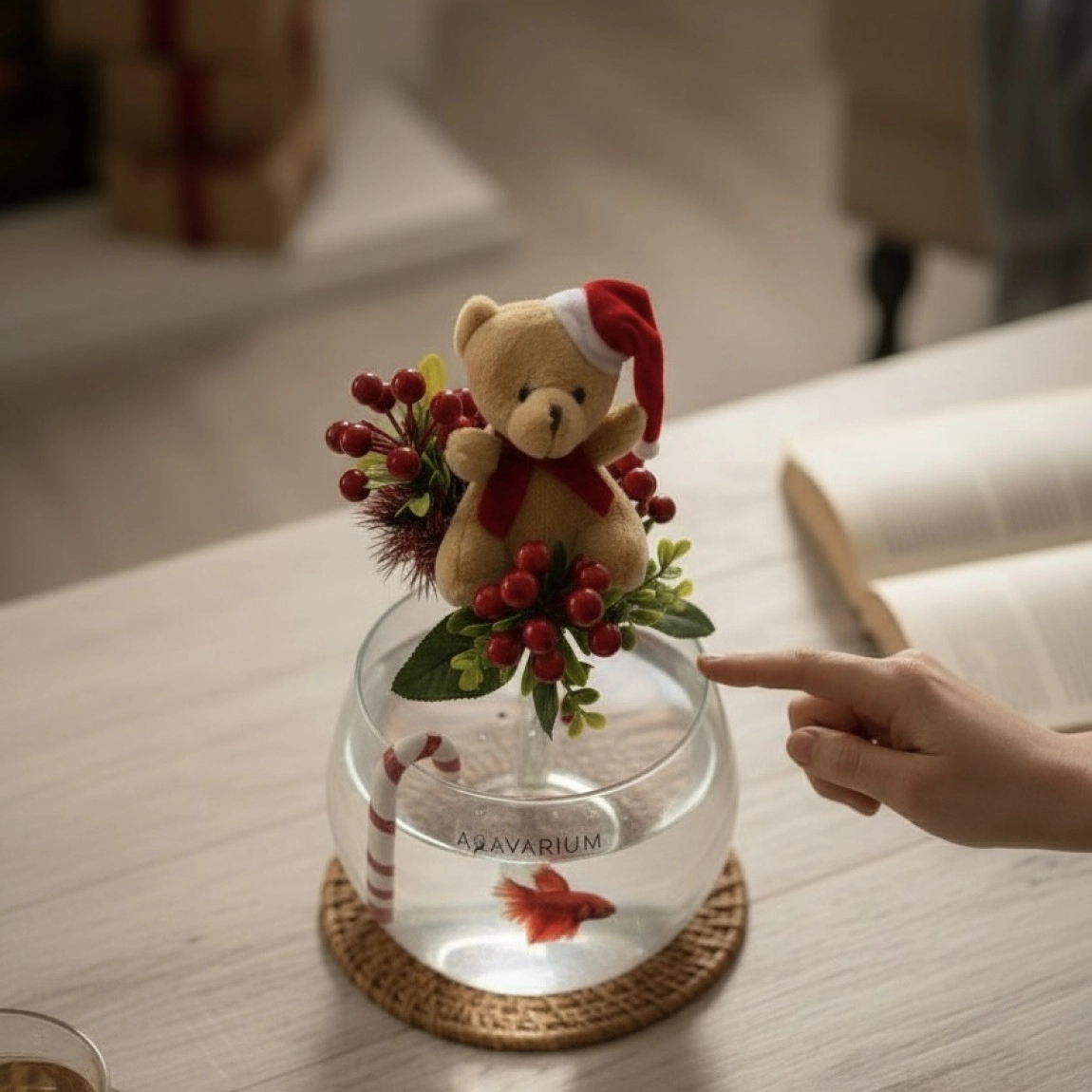 2026 Noel Peluşlu Fanus Aranjman