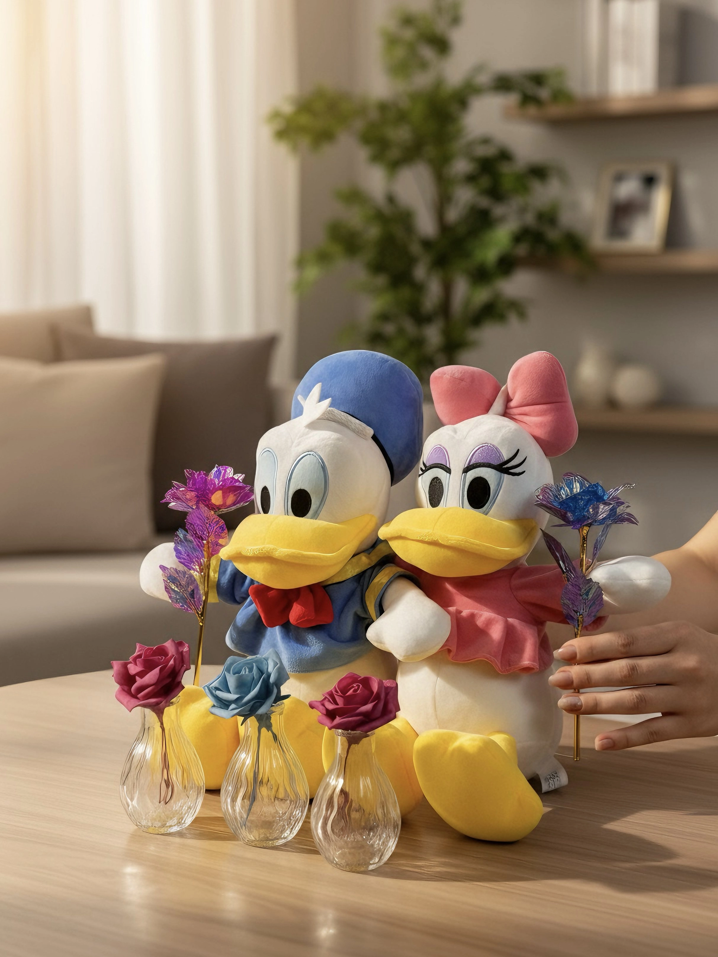 50 Cm Donald Ve Daisy 3 Lü Çiçek Seti