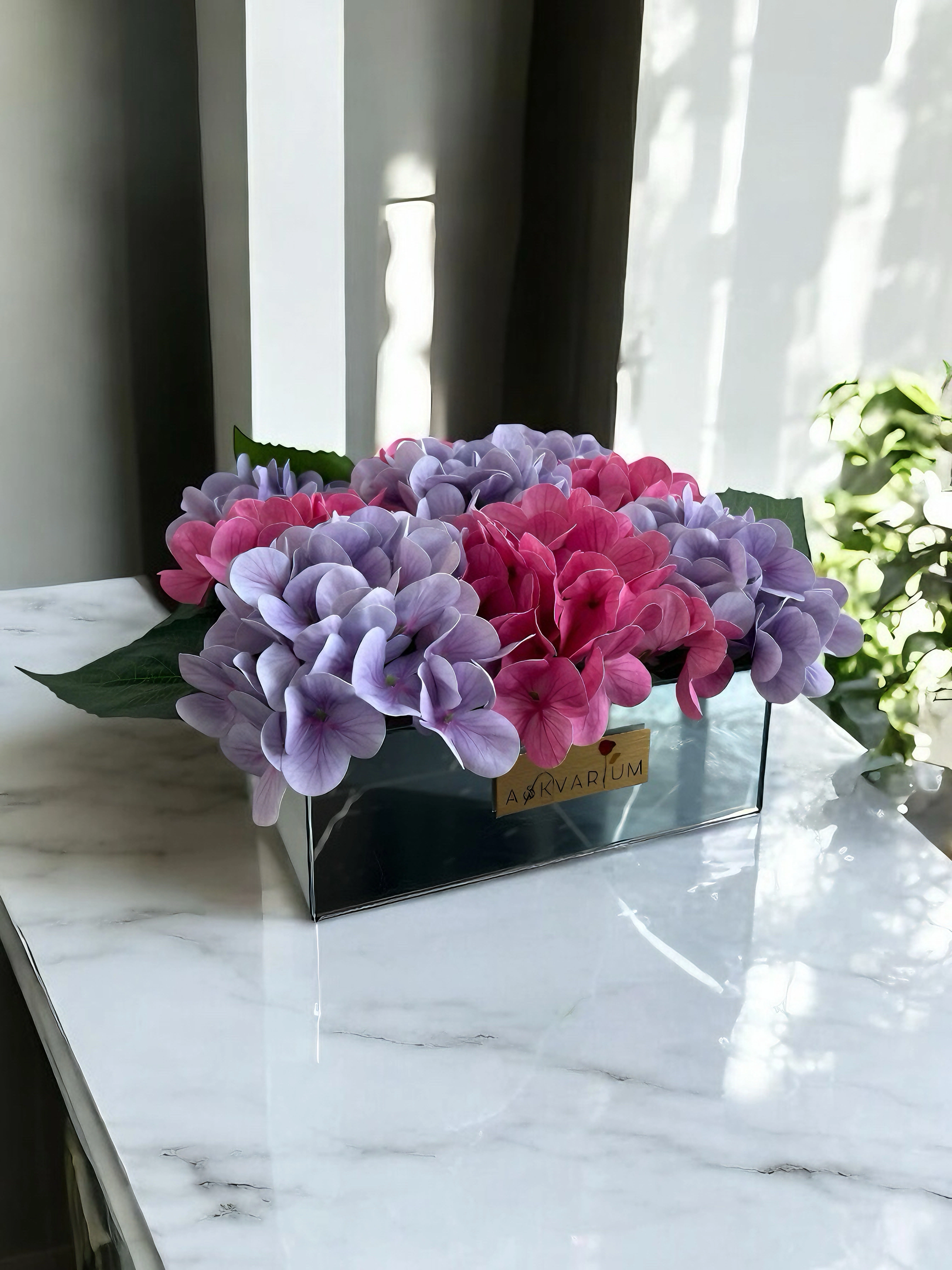 Mor Ve Pembe Ortanca Aranjmanı