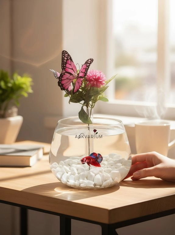 Pink Butterfly Love Fanus Aranjmanı